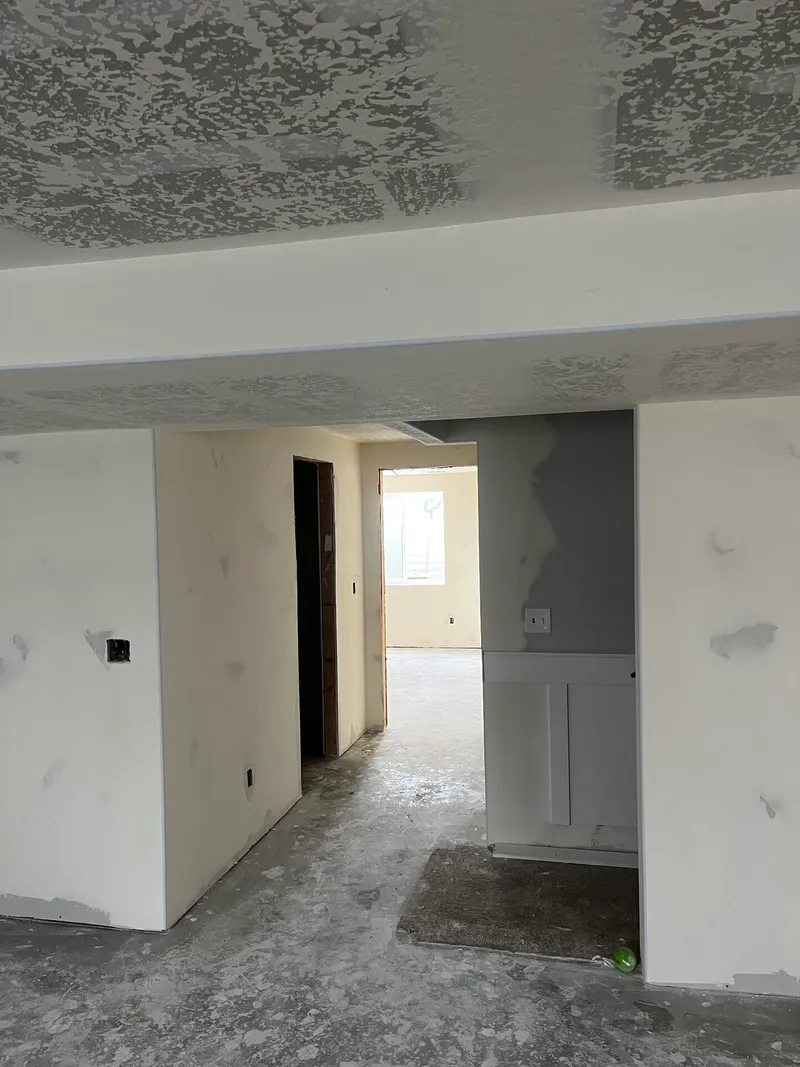 Basement build-out in progress by Drywall Techs