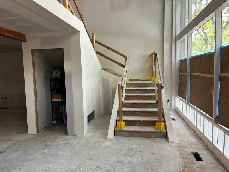 Completed drywall finishing work